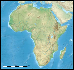 Detailed elevation map of Africa continent.