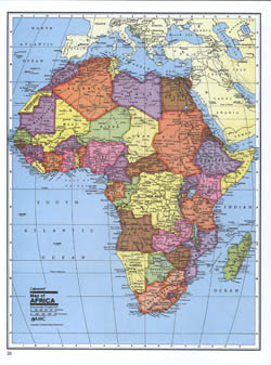 Detailed political map of Africa.