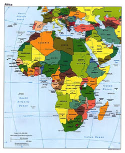 Detailed political map of Africa with capitals - 1997.