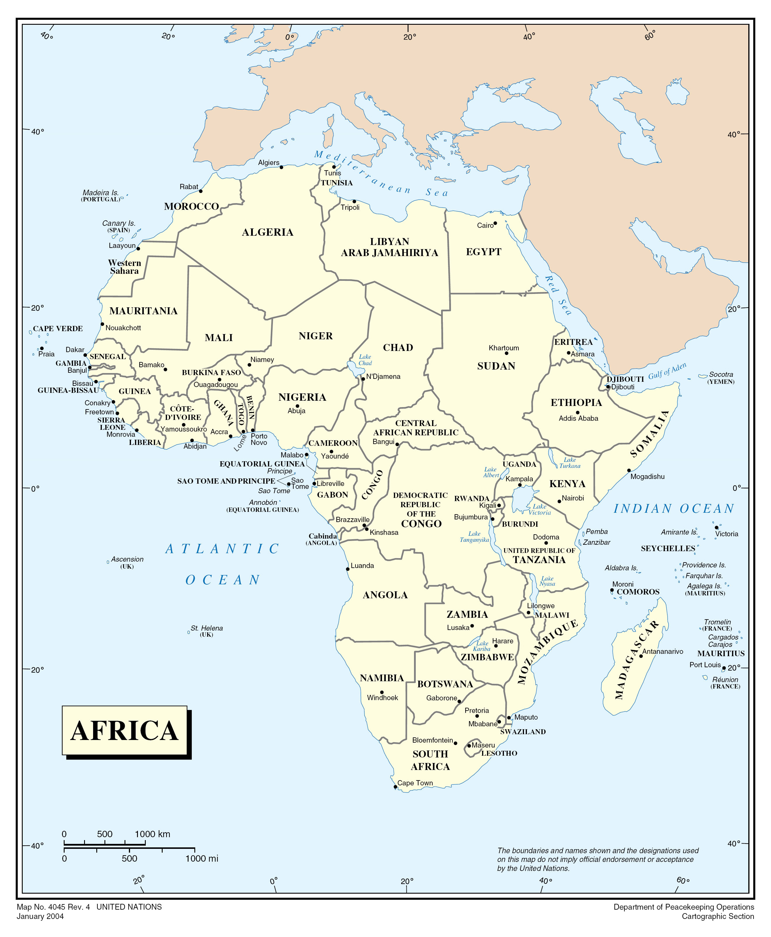 Political Map Of Africa Printable 0441
