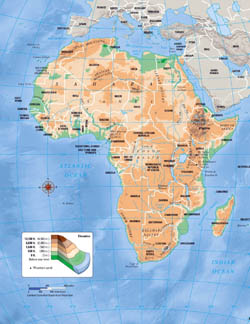Large elevation map of Africa.