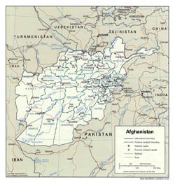 Detailed political and administrative map of Afghanistan - 2002.