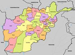 Large administrative map of Afghanistan.