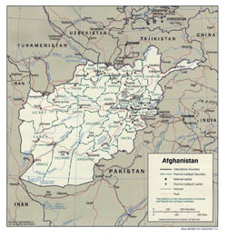 Large political and administrative map of Afghanistan - 2001.