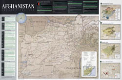 Large scale detailed country profile map of Afghanistan.
