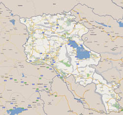 Detailed road map of Armenia.