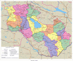 Large detailed political and administrative map of Armenia.