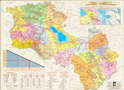 Large scale detailed political and administrative map of Armenia with roads and all cities.