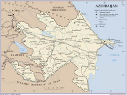 Political map of Azerbaijan.