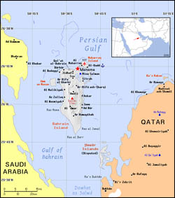 Political map of Bahrain.