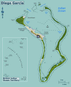 Large detailed map of Diego Garcia Island, British Indian Ocean Territory.