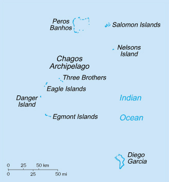 Political map of British Indian Ocean Territory.