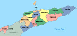 Large administrative map of East Timor.