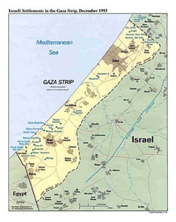 Detailed political map of Gaza Strip - 1993.