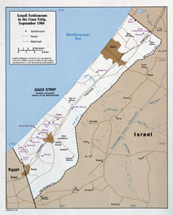 Large detailed political map of Gaza Strip - 1984.