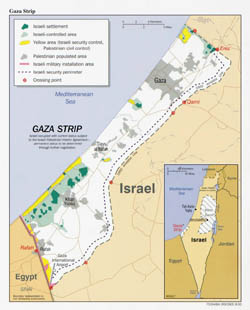 Large political map of Gaza Strip - 2000.