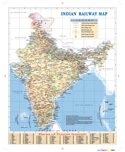 Large Indian railway map.