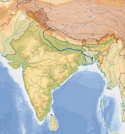 Large relief map of India.