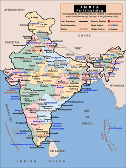 Political and administrative map of India.