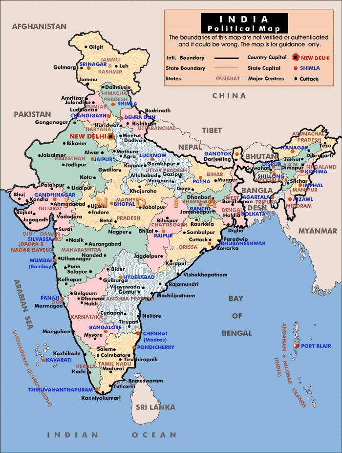 India Road Map With States And Cities