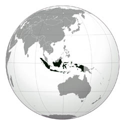 Large location map of Indonesia.