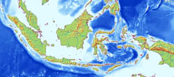 Large relief map of Indonesia.