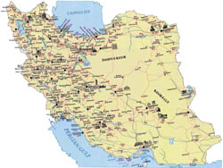 Large tourist map of Iran.