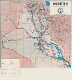 Large detailed tourist map of Iraq - 1970.