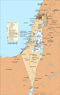 Large map of Israel and the Occupied Territories.