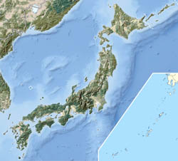 Large detailed relief map of Japan.
