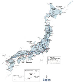 Large road map of Japan.