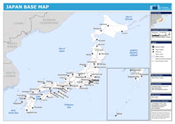 Large scale base map of Japan.