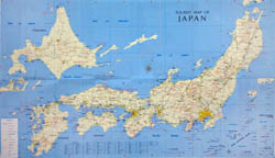 Large scale tourist map of Japan.