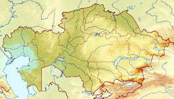 Large relief map of Kazakhstan.