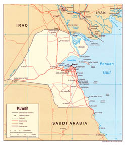 Detailed political map of Kuwait - 2006.