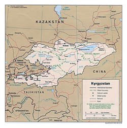 Detailed political and administrative map of Kyrgyzstan - 1996.