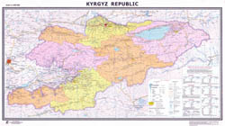 Large scale detailed political and administrative map of Kyrgyzstan with all roads, cities and other marks.