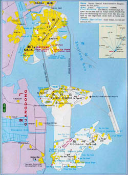 Large detailed road map of Macau.