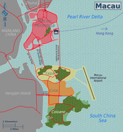 Large districts map of Macau.