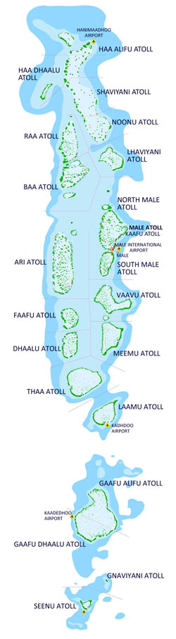 Large detailed map of Maldives.