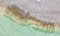 Large relief map of Nepal.