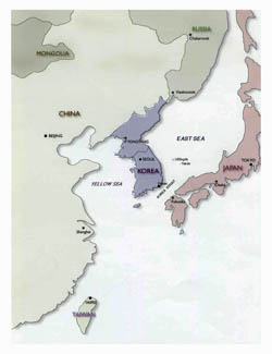 Political map of Korean Peninsula - 2001.