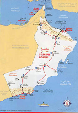 Detailed tourist map of Oman.