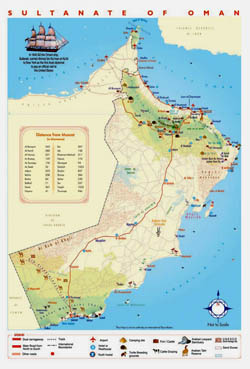 Tourist map of Oman.