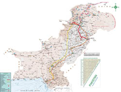 Large detailed tourist guide map of Pakistan.