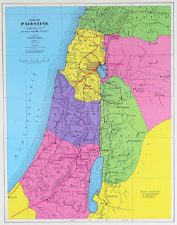 Detailed Palestine New Testament map.