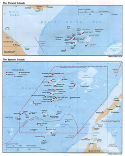 Detailed political map of Paracel Islands and Spratly Islands - 1988.