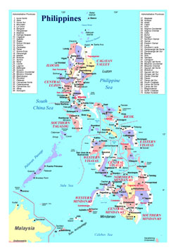 Detailed administrative divisions map of Philippines.