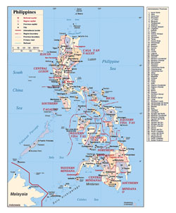 Detailed political and administrative divisions map of Philippines.