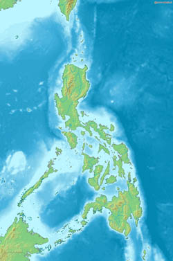 Detailed relief map of Philippines.